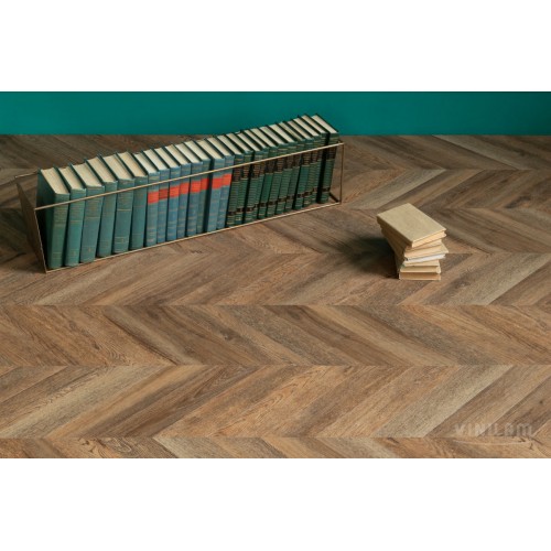 Кварц-виниловая плитка Vinilam Parquet Chevron 8.5 Click RI153610CL4 Шеврон Нормандия