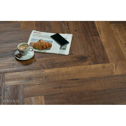 Кварц-виниловая плитка Vinilam Parquet Herringbone 6.5 Click IS11155 Паркет Парижский