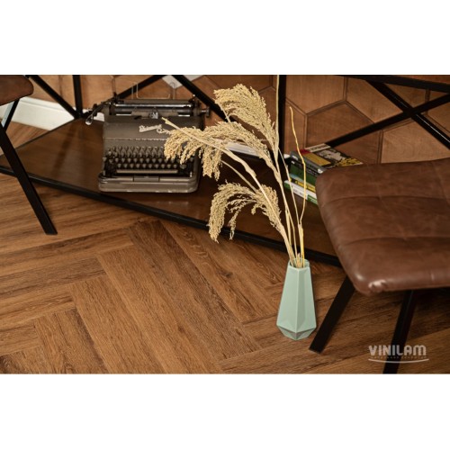 Кварц-виниловая плитка Vinilam Parquet Herringbone 6.5 Click IS11210 Паркет Де Вилль