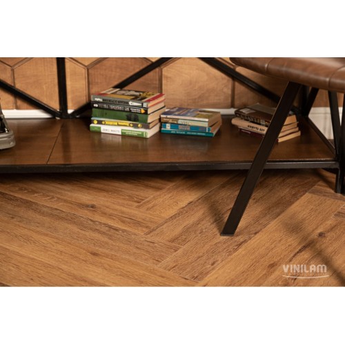 Кварц-виниловая плитка Vinilam Parquet Herringbone 6.5 Click IS11210 Паркет Де Вилль