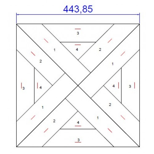 Модульный паркет Lab_Arte инженерный Geometry Дуб Original №3-65 443*443*15/3 лак