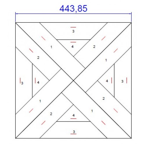 Модульный паркет Lab_Arte инженерный Geometry Дуб Original №3-65 443*443*15/3 масло