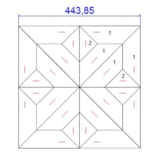 Модульный паркет Lab_Arte инженерный Geometry Дуб Original №4-65 443*443*15/3 лак