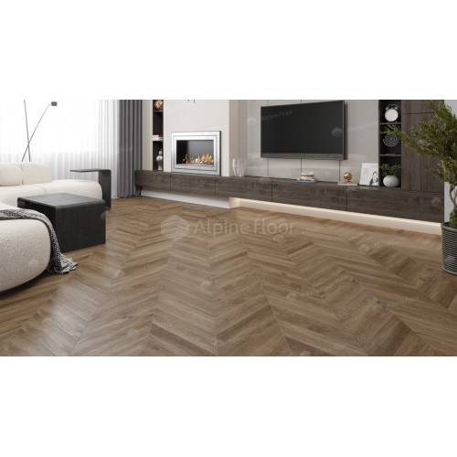 Кварц-виниловая плитка Alpine Floor Chevron Alpine LVT Макадамия ECO 20-5