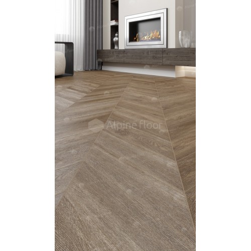 Кварц-виниловая плитка Alpine Floor Chevron Alpine LVT Макадамия ECO 20-5