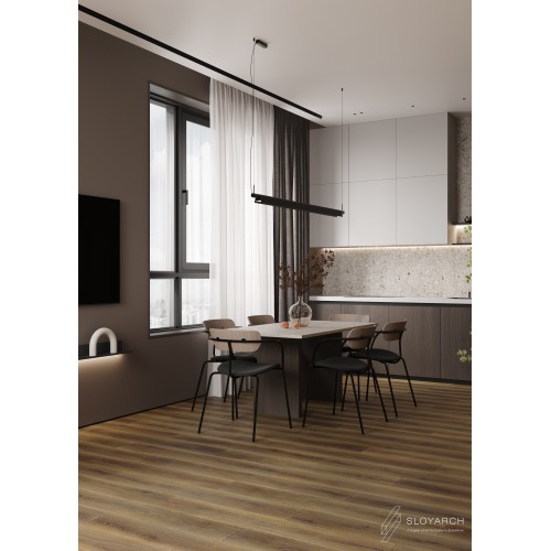 Кварц-виниловая плитка First Floor Classic Коричневый Дикий Лес 1F005