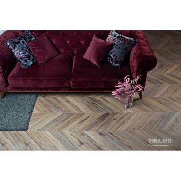 Кварц-виниловая плитка Vinilam Parquet Chevron Glue RI107516 Шеврон Лувр