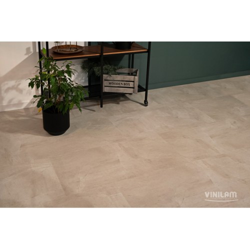 Кварц-виниловая плитка Vinilam Ceramo Stone 6 Click 71615 Бетон Белый