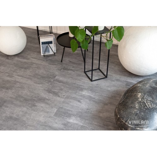 Кварц-виниловая плитка Vinilam Ceramo Stone 6 Click 71616 Цемент Серый