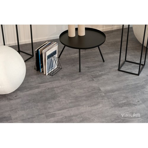 Кварц-виниловая плитка Vinilam Ceramo Stone 2.5 Glue 71616 Цемент Серый